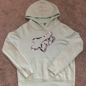 Women’s Fox Hoodie. Greenish Mint color
